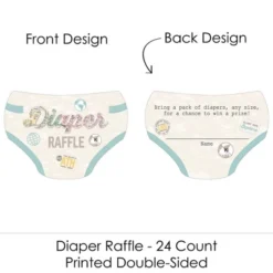 Big Dot Of Happiness World Awaits - Diaper Shaped Raffle Ticket Inserts - Travel Themed Baby Shower Activities - Diaper Raffle Game - Set Of 24