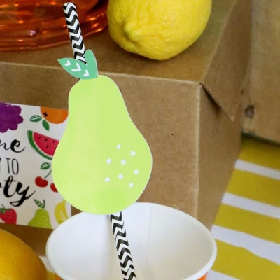 Big Dot Of Happiness Tutti Fruity Paper Straw Decor - Frutti Summer Baby Shower Or Birthday Party Striped Decorative Straws - Set Of 24 6 Big Dot Of Happiness Tutti Fruity Paper Straw Decor - Frutti Summer Baby Shower Or Birthday Party Striped Decorative Straws - Set Of 24 - Image 6