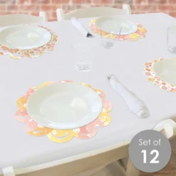 Big Dot Of Happiness Stay Groovy - Boho Hippie Party Round Table Decorations - Paper Chargers - Place Setting For 12