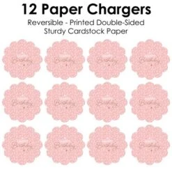Big Dot Of Happiness Pink Rose Gold Birthday - Happy Birthday Party Round Table Decorations - Paper Chargers - Place Setting For 12 -Aurora Party Sales GUEST 5cd33d80 624e 4373 8623 66671b0abdc3
