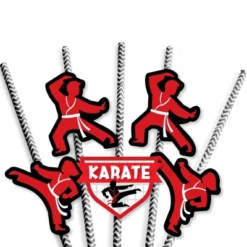 Big Dot Of Happiness Karate Master - Paper Straw Decor - Martial Arts Birthday Party Striped Decorative Straws - Set Of 24 -Aurora Party Sales GUEST 5ce16ade 5b2f 41ae bab7 6bec8c9a2a92
