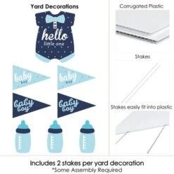 Big Dot Of Happiness Hello Little One - Blue And Navy - Yard Sign & Outdoor Lawn Decorations - Boy Baby Shower Yard Signs - Set Of 8 -Aurora Party Sales GUEST 5d18e64d f520 49d5 abc6 8b76874d7f40
