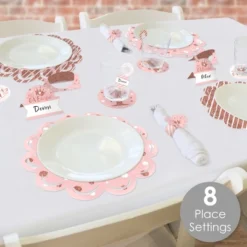 Big Dot Of Happiness 1st Birthday Little Miss Onederful - Girl First Birthday Party Paper Charger & Table Decorations Chargerific Kit For 8