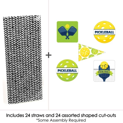 Big Dot Of Happiness Let’s Rally - Pickleball - Paper Straw Decor - Birthday Or Retirement Party Striped Decorative Straws - Set Of 24 2 Big Dot Of Happiness Let’s Rally - Pickleball - Paper Straw Decor - Birthday Or Retirement Party Striped Decorative Straws - Set Of 24 - Image 2