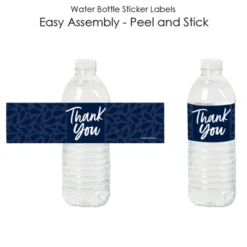 Big Dot Of Happiness Navy Blue Elegantly Simple - Guest Party Favors Water Bottle Sticker Labels - Set Of 20