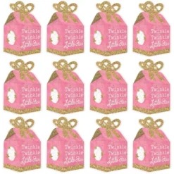 Big Dot Of Happiness Pink Twinkle Twinkle Little Star - Square Favor Gift Boxes - Baby Shower Or Birthday Party Bow Boxes - Set Of 12 -Aurora Party Sales GUEST 5e8ccaa8 3d20 4757 b1da 8a1ba6018ec7