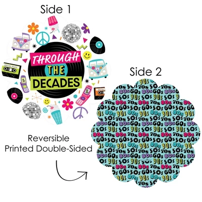 Big Dot Of Happiness Through The Decades - 50s, 60s, 70s, 80s, And 90s Party Round Table Decorations - Paper Chargers - Place Setting For 12 2 Big Dot Of Happiness Through The Decades - 50s, 60s, 70s, 80s, And 90s Party Round Table Decorations - Paper Chargers - Place Setting For 12 - Image 2