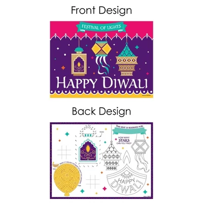 Big Dot Of Happiness Happy Diwali - Paper Festival Of Lights Party Coloring Sheets - Activity Placemats - Set Of 16 4 Big Dot Of Happiness Happy Diwali - Paper Festival Of Lights Party Coloring Sheets - Activity Placemats - Set Of 16 - Image 4