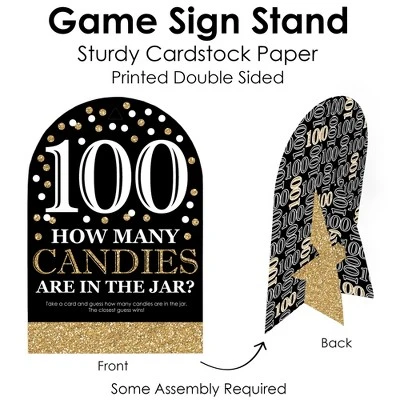 Big Dot Of Happiness Adult 100th Birthday - Gold - How Many Candies Birthday Party Game - 1 Stand And 40 Cards - Candy Guessing Game 3 Big Dot Of Happiness Adult 100th Birthday - Gold - How Many Candies Birthday Party Game - 1 Stand And 40 Cards - Candy Guessing Game - Image 3