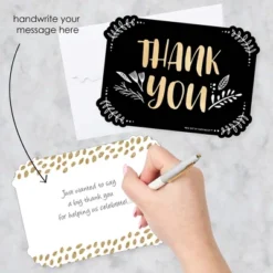 Big Dot Of Happiness Elegant Thankful For Friends - Shaped Thank You Cards - Friendsgiving Thanksgiving Party Thank You Cards & Envelopes - Set Of 12