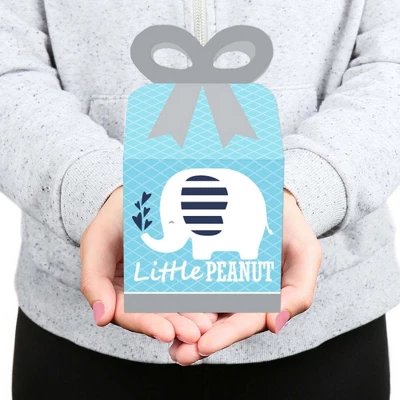 Big Dot Of Happiness Blue Elephant - Square Favor Gift Boxes - Boy Baby Shower Or Birthday Party Bow Boxes - Set Of 12 6 Big Dot Of Happiness Blue Elephant - Square Favor Gift Boxes - Boy Baby Shower Or Birthday Party Bow Boxes - Set Of 12 - Image 6