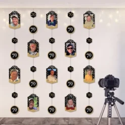 Big Dot Of Happiness Adult 70th Birthday - Gold - Birthday Party Vertical Photo Garland 35 Pieces -Aurora Party Sales GUEST 609bc2b2 edeb 4c31 b4ce 79514b6569e4