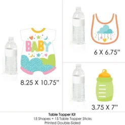 Big Dot Of Happiness Colorful Baby Shower - Gender Neutral Party Centerpiece Sticks - Table Toppers - Set Of 15 -Aurora Party Sales GUEST 60acdd86 45e3 4675 878f f7eb1b955885