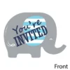 Big Dot Of Happiness Blue Elephant - Shaped Fill-in Invitations - Boy Baby Shower Or Birthday Party Invitation Cards With Envelopes - Set Of 12