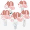 Big Dot Of Happiness 40th Pink Rose Gold Birthday - Happy Birthday Party Centerpiece Sticks - Table Toppers - Set Of 15