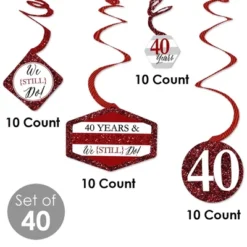 Big Dot Of Happiness We Still Do - 40th Wedding Anniversary - Anniversary Party Hanging Decor - Party Decoration Swirls - Set Of 40 -Aurora Party Sales GUEST 6150c06d 4ba9 4d32 b388 cd439f1ce28c
