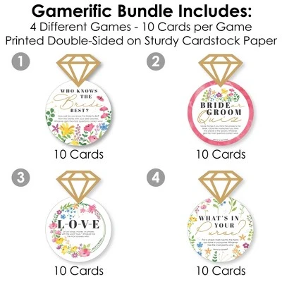 Big Dot Of Happiness Wildflowers Bride - 4 Boho Floral Bridal Shower Games - 10 Cards Each - Gamerific Bundle 2 Big Dot Of Happiness Wildflowers Bride - 4 Boho Floral Bridal Shower Games - 10 Cards Each - Gamerific Bundle - Image 2