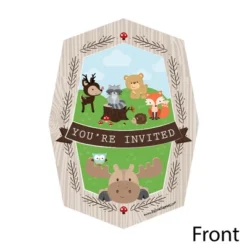 Big Dot Of Happiness Woodland Creatures - Shaped Fill-in Invitations - Baby Shower Or Birthday Party Invitation Cards With Envelopes - Set Of 12