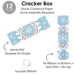 Big Dot Of Happiness Winter Wonderland - No Snap Snowflake Holiday Party And Winter Wedding Party Table Favors - DIY Cracker Boxes - Set Of 12 -Aurora Party Sales GUEST 62ffd80a 39be 485c a40b a9bed048ffae