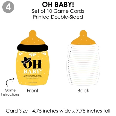 Big Dot Of Happiness Let's Fiesta - 4 Baby Shower Games - 10 Cards Each - Gamerific Bundle 6 Big Dot Of Happiness Let's Fiesta - 4 Baby Shower Games - 10 Cards Each - Gamerific Bundle - Image 6
