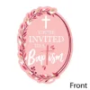 Big Dot Of Happiness Baptism Pink Elegant Cross - Shaped Fill-in Invitations - Girl Religious Party Invitation Cards With Envelopes - Set Of 12