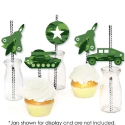 Big Dot Of Happiness Camo Hero - Paper Straw Decor - Army Military Camouflage Party Striped Decorative Straws - Set Of 24 -Aurora Party Sales GUEST 63b2cc95 6adf 47a4 8603 f7d7f36959b9