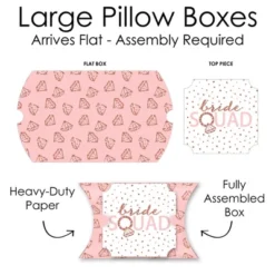 Big Dot Of Happiness Bride Squad - Favor Gift Boxes - Rose Gold Bridal Shower Or Bachelorette Party Large Pillow Boxes - Set Of 12 -Aurora Party Sales GUEST 63c6ba05 92c0 4244 9d4b 9397c8d9a7ee