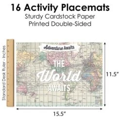 Big Dot Of Happiness World Awaits - Paper Travel Themed Birthday Party Coloring Sheets - Activity Placemats - Set Of 16 -Aurora Party Sales GUEST 64768679 7e8a 401c 8d76 dab18b91d474