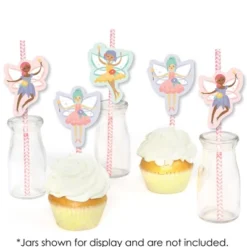 Big Dot Of Happiness Let's Be Fairies - Paper Straw Decor - Fairy Garden Birthday Party Striped Decorative Straws - Set Of 24 -Aurora Party Sales GUEST 64b6e0a0 ea5d 492c 900d 02f57fa2f1d8