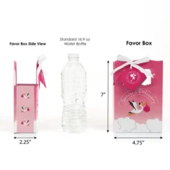 Big Dot Of Happiness Girl Special Delivery - Pink It's A Girl Stork Baby Shower Favor Boxes - Set Of 12