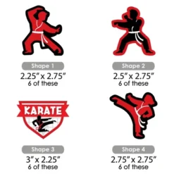 Big Dot Of Happiness Karate Master - Paper Straw Decor - Martial Arts Birthday Party Striped Decorative Straws - Set Of 24