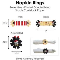 Big Dot Of Happiness Pirate Ship Adventures - Skull Birthday Party Paper Charger And Table Decorations - Chargerific Kit - Place Setting For 8 -Aurora Party Sales GUEST 653017ce ff25 4b91 8305 960082122c5d