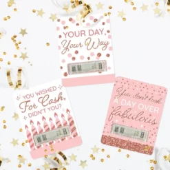 Big Dot Of Happiness Pink Rose Gold Birthday - DIY Assorted Happy Birthday Cash Holder Gift - Funny Money Cards - Set Of 6 -Aurora Party Sales GUEST 65f22d8e f04c 4836 bb06 eb220ae28378