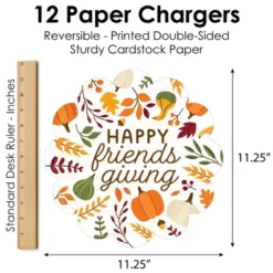 Big Dot Of Happiness Fall Friends Thanksgiving - Friendsgiving Party Round Table Decorations - Paper Chargers - Place Setting For 12 -Aurora Party Sales GUEST 66104c5b 3138 4327 8254 31632542b767