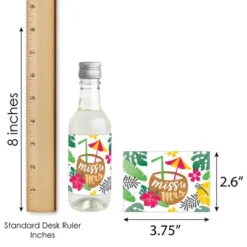 Big Dot Of Happiness Last Luau - Mini Wine Champagne Bottle Label Stickers - Tropical Bachelorette Party Bridal Shower Favor Gift For Women Set Of 16 -Aurora Party Sales GUEST 670a2c99 a942 42e0 8712 bcd87f4e7f15