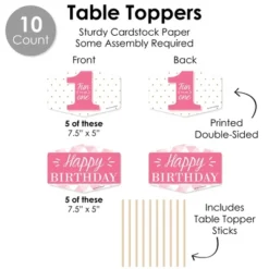 Big Dot Of Happiness 1st Birthday Girl - Fun To Be One - First Birthday Party Supplies Decoration Kit - Decor Galore Party Pack - 51 Pieces -Aurora Party Sales GUEST 6758ad39 1574 4f4b 9375 adaed2db997b