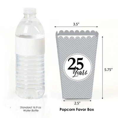 Big Dot Of Happiness We Still Do - Silver 25th Wedding Anniversary Party Favors Popcorn Treat Boxes - Set Of 12 1 Big Dot Of Happiness We Still Do - Silver 25th Wedding Anniversary Party Favors Popcorn Treat Boxes - Set Of 12