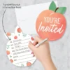 Big Dot Of Happiness Sweet As A Peach - Shaped Fill-In Invitations - Fruit Themed Baby Shower Or Birthday Party Invitation Cards With Envelopes 12 Ct