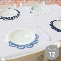 Big Dot Of Happiness Ahoy - Nautical - Baby Shower Or Birthday Party Round Table Decorations - Paper Chargers - Place Setting For 12