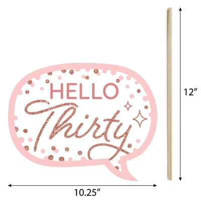 Big Dot Of Happiness 30th Pink Rose Gold Birthday - Happy Birthday Party Photo Booth Props Kit - 20 Count 4 Big Dot Of Happiness 30th Pink Rose Gold Birthday - Happy Birthday Party Photo Booth Props Kit - 20 Count - Image 4