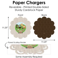Big Dot Of Happiness Woodland Creatures - Baby Shower Or Birthday Party Paper Charger And Table Decorations - Chargerific Kit - Place Setting For 8 -Aurora Party Sales GUEST 683e805e a228 4fb6 a2fc cfc639491214