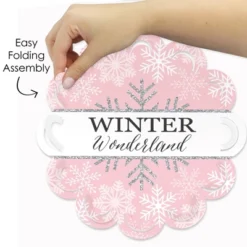 Big Dot Of Happiness Pink Winter Wonderland Holiday Birthday Party And Baby Shower Round Table Decorations - Paper Chargers - Place Setting For 12 -Aurora Party Sales GUEST 686a41f1 4fb8 4bdd 85ad c02d912fc25f