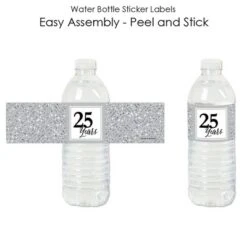 Big Dot Of Happiness We Still Do - 25th Wedding Anniversary - Anniversary Party Water Bottle Sticker Labels - Set Of 20