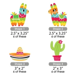 Big Dot Of Happiness Pinata Party - Paper Straw Decor - Colorful Fiesta Striped Decorative Straws - Set Of 24