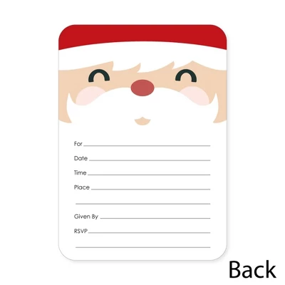 Big Dot Of Happiness Jolly Santa Claus - Shaped Fill-in Invitations - Christmas Party Invitation Cards With Envelopes - Set Of 12 3 Big Dot Of Happiness Jolly Santa Claus - Shaped Fill-in Invitations - Christmas Party Invitation Cards With Envelopes - Set Of 12 - Image 3