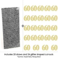 Big Dot Of Happiness Gold Glitter 60 Party Straws - No-Mess Real Gold Glitter Cut-Out Numbers & Decorative 60th Birthday Party Paper Straws - 24 Ct 7 Big Dot Of Happiness Gold Glitter 60 Party Straws - No-Mess Real Gold Glitter Cut-Out Numbers & Decorative 60th Birthday Party Paper Straws - 24 Ct -Aurora Party Sales GUEST 695e734b 097c 462a 9716 b1af73c093d6