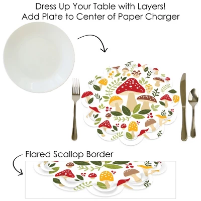Big Dot Of Happiness Wild Mushrooms - Red Toadstool Party Round Table Decorations - Paper Chargers - Place Setting For 12 6 Big Dot Of Happiness Wild Mushrooms - Red Toadstool Party Round Table Decorations - Paper Chargers - Place Setting For 12 - Image 6