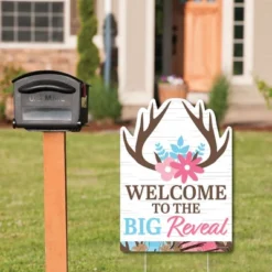 Big Dot Of Happiness Buck Or Doe - Party Decorations - Hunting Gender Reveal Party Welcome Yard Sign