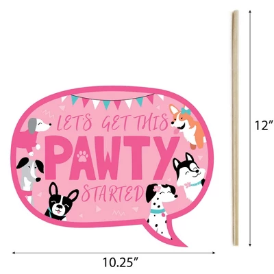 Big Dot Of Happiness Pawty Like A Puppy Girl - Pink Dog Baby Shower Or Birthday Party Photo Booth Props Kit - 20 Count 3 Big Dot Of Happiness Pawty Like A Puppy Girl - Pink Dog Baby Shower Or Birthday Party Photo Booth Props Kit - 20 Count - Image 3