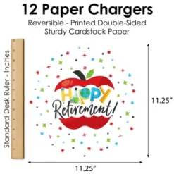Big Dot Of Happiness Teacher Retirement - Happy Retirement Party Round Table Decorations - Paper Chargers - Place Setting For 12 -Aurora Party Sales GUEST 6b01d456 9302 4c25 bc2e 0dbb285c9261
